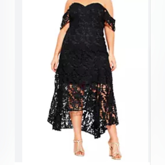 City Chic Dresses & Skirts - City Chic NWT Black Lace Sweetheart Neckline XS Size 14